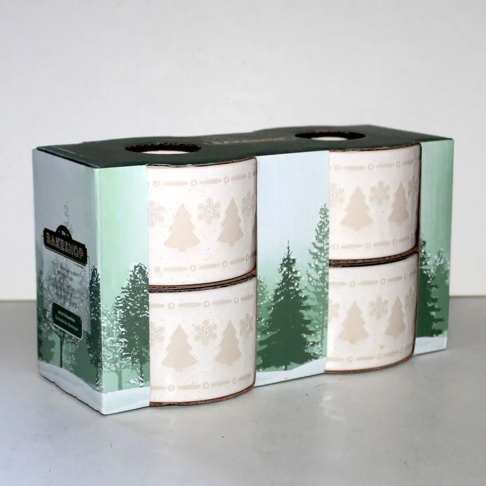 Set of 4 Ramekins The Bakeshop MasterClass winter Christmas tree snowflake bake